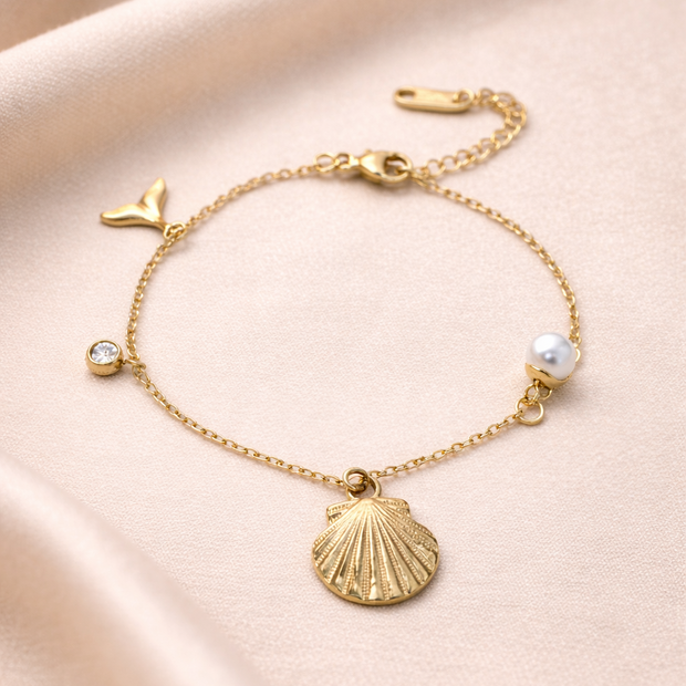 Mermaid’s Cove Pearl Charm Bracelet