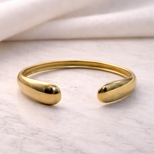 Luna Tapered Minimalist Gold Cuff Bracelet