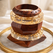 Aurelian Gold Flake & Ebony Wood Bangle Set