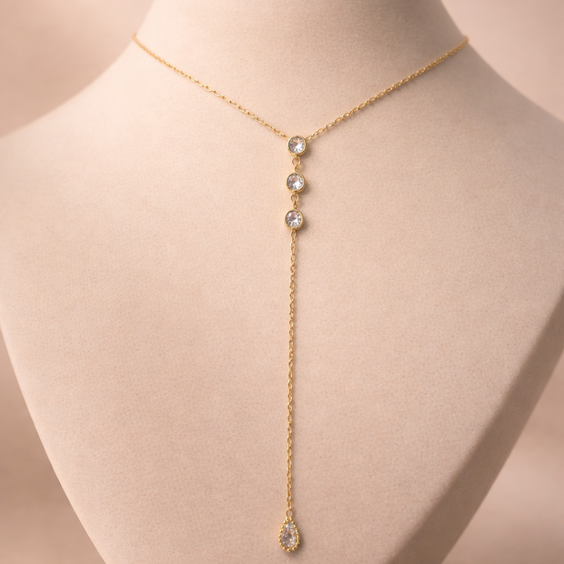 Aria Triple Stone Y-Necklace
