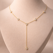 Celeste Bezel Station Lariat Necklace