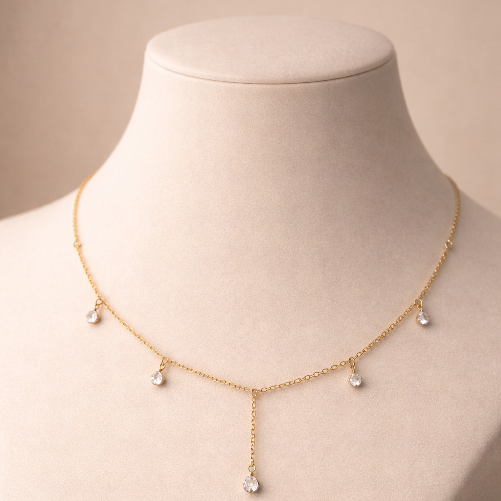 Luna Droplet Charm Necklace