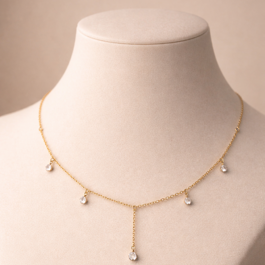 Luna Droplet Charm Necklace