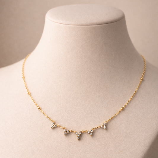 The Crystal Chevron Fringe Necklace