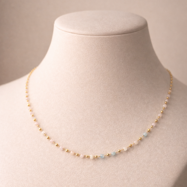 Aurora Pastel Gemstone Station Necklace