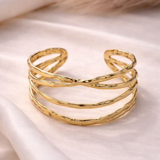 Lyra Hammered Multi-Strand Bracelet