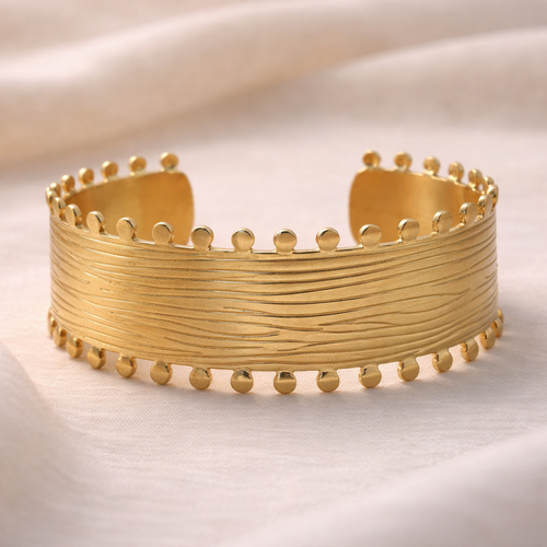 Lyra Etched Beaded-Trim Bracelet