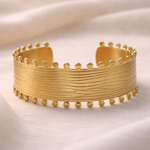 Lyra Etched Beaded-Trim Bracelet