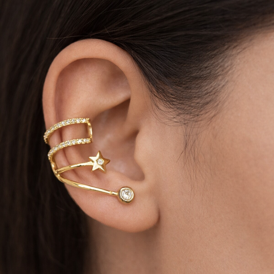Celestia Star Ear Cuff & Stud Set