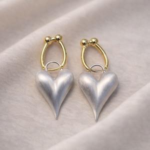Aurora Pure White Heart Drop Earrings