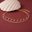 Golden Zirconia Chain with Heart Charm Anklet