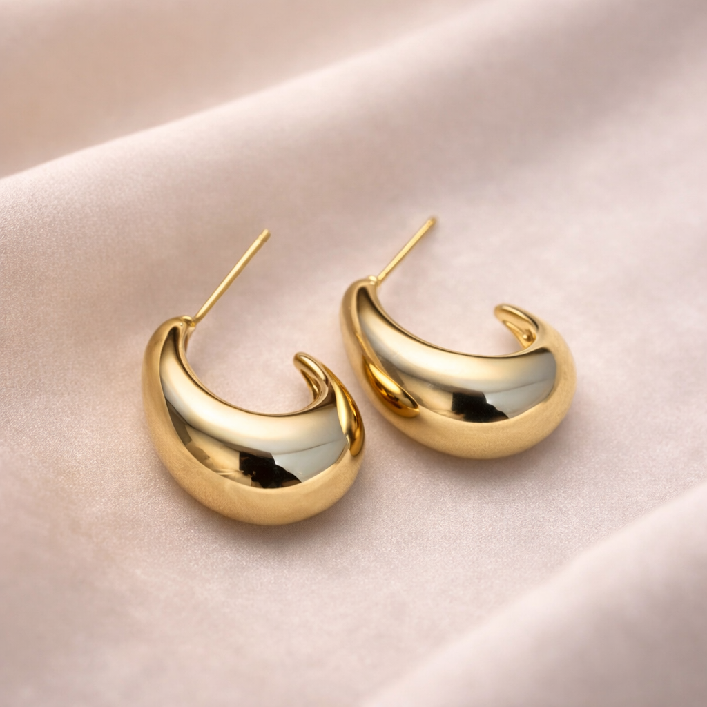 Everyday Chunky Gold Hoops