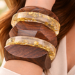 Aurelian Gold Flake & Ebony Wood Bangle Set
