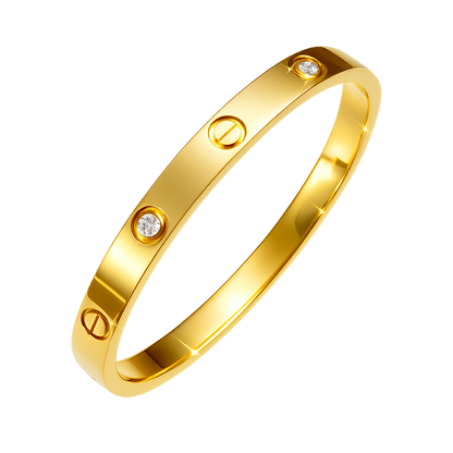 Luxe Round Brilliant Cut Diamonds Screw Love Bracelet