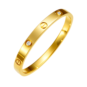 Luxe Round Brilliant Cut Diamonds Screw Love Bracelet