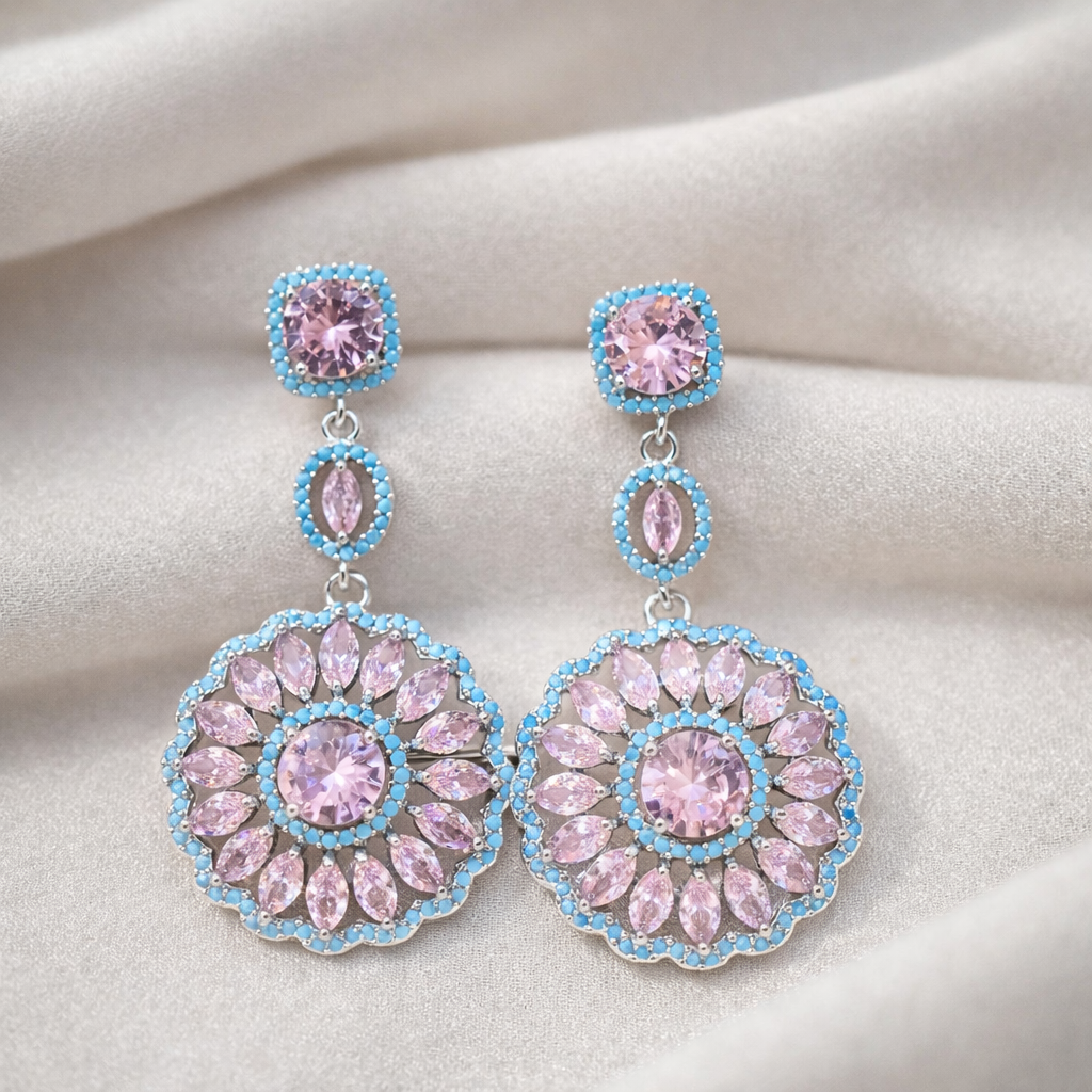 Royal Mosaic Floral Earrings