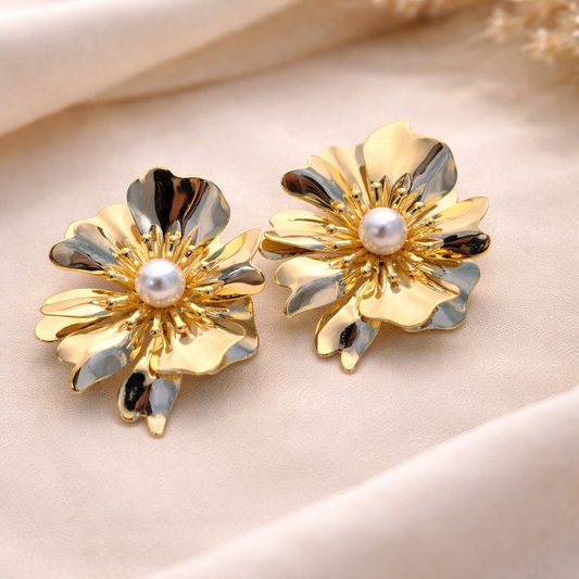Bloom & Pearl Statement Floral Studs