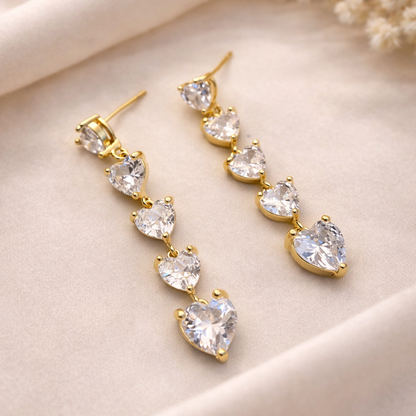 Cascading Love Crystal Earrings