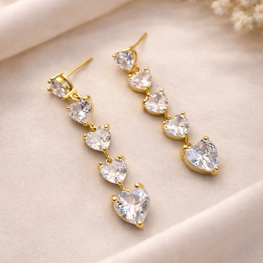 Cascading Love Crystal Earrings