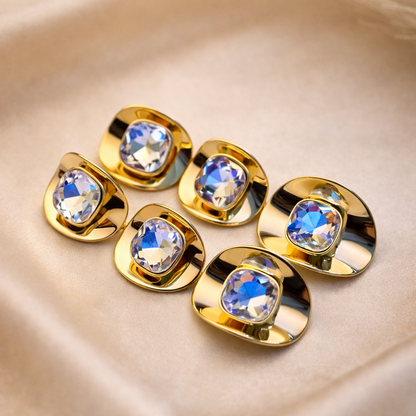 Gold Chunky Geometric Studs