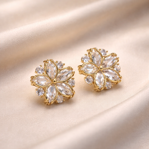 Petal Flower Sparkle Studs