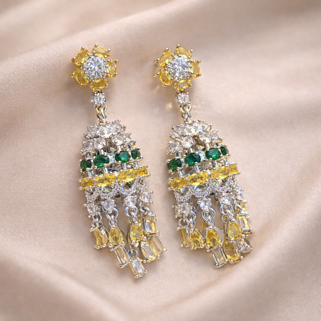 Colorful Crystal Chandelier Earrings