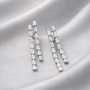 Pure Sparkle Silver Statement Earrings