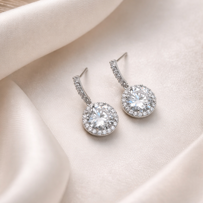 Minimal Drop Style Diamond studded Earrings