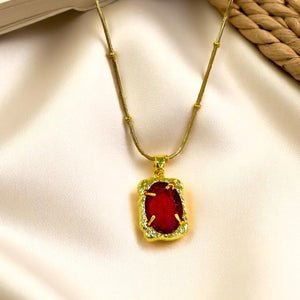Regal Ruby Glow Penadant Necklace