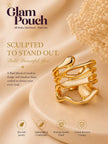 Wide Sculptural Molten Gold Stackable Ring