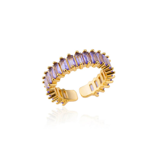 Luxe Amethyst Baguette Eternity Adjustable Band