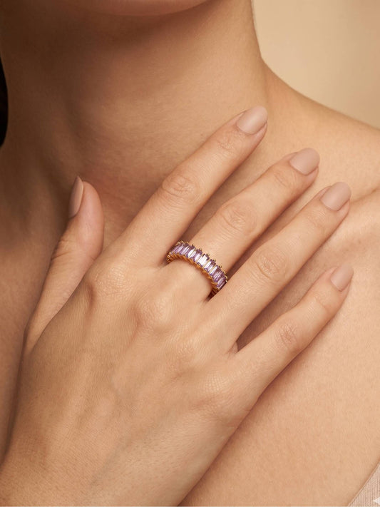 Luxe Amethyst Baguette Eternity Adjustable Band