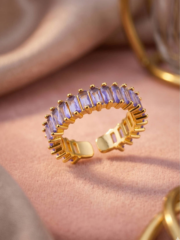Luxe Amethyst Baguette Eternity Adjustable Band