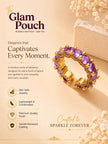 Luxe Amethyst Round Eternity Stackable Gold Band Ring
