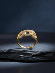 Wide Pave Interlocking Chain Stackable Diamond Ring