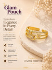 Triple Row Beaded & Solitaire Adjustable Stackable Diamond Ring