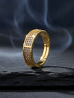 Chic Wide Triple-Row Pave Stackable Diamond Band