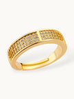 Chic Wide Triple-Row Pave Stackable Diamond Band