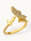 Asymmetric Polished & Adjustable Butterfly Diamond Ring