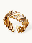 Architectural Baguette Segment Adjustable Diamond Cuff Ring