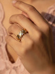 Architectural Baguette Segment Adjustable Diamond Cuff Ring