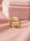 Architectural Baguette Segment Adjustable Diamond Cuff Ring