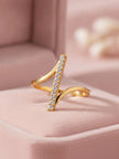 Architectural Pave Bar Open Adjustable Diamond Ring
