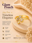 Lucky Clover Pave Heart Adjustable Diamond Ring