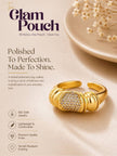 Chunky Segmented Pave Center Stackable Gold Plated Diamond Ring