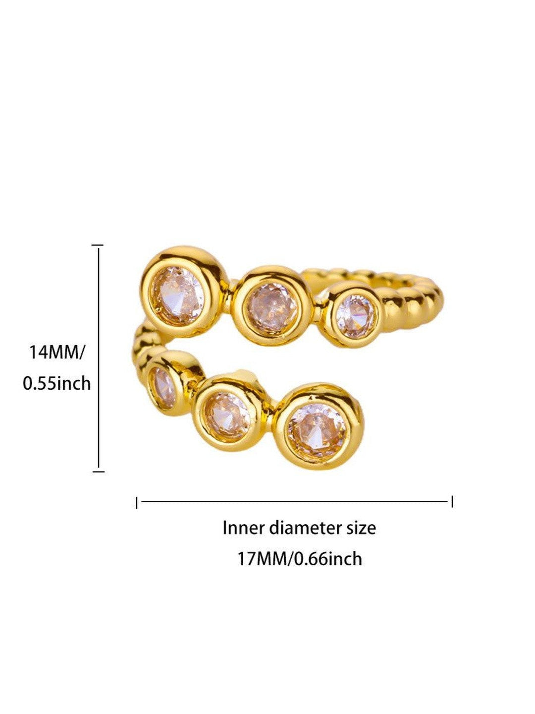 Bubbly Solitaire Double Row Wrap Adjustable Diamond Ring