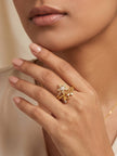 Dangling Pave Star & Beaded Celestial Diamond Ring