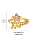 Dangling Pave Star & Beaded Celestial Diamond Ring