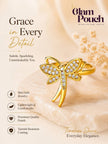 Delicate Pave Dragonfly Adjustable Gold Plated Ring