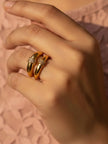 Chunky Dual Pave Knot Stackable Ring